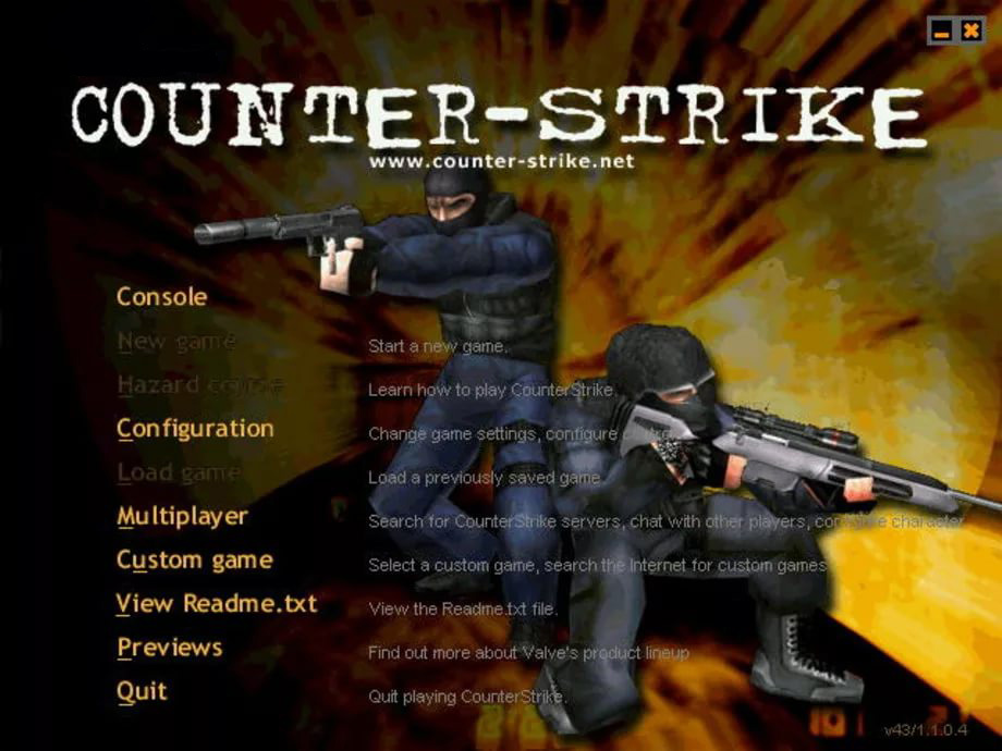 Меню Counter-Strike 1.0